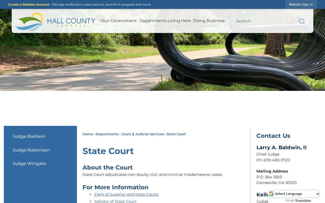 Hall County State Court official webpage