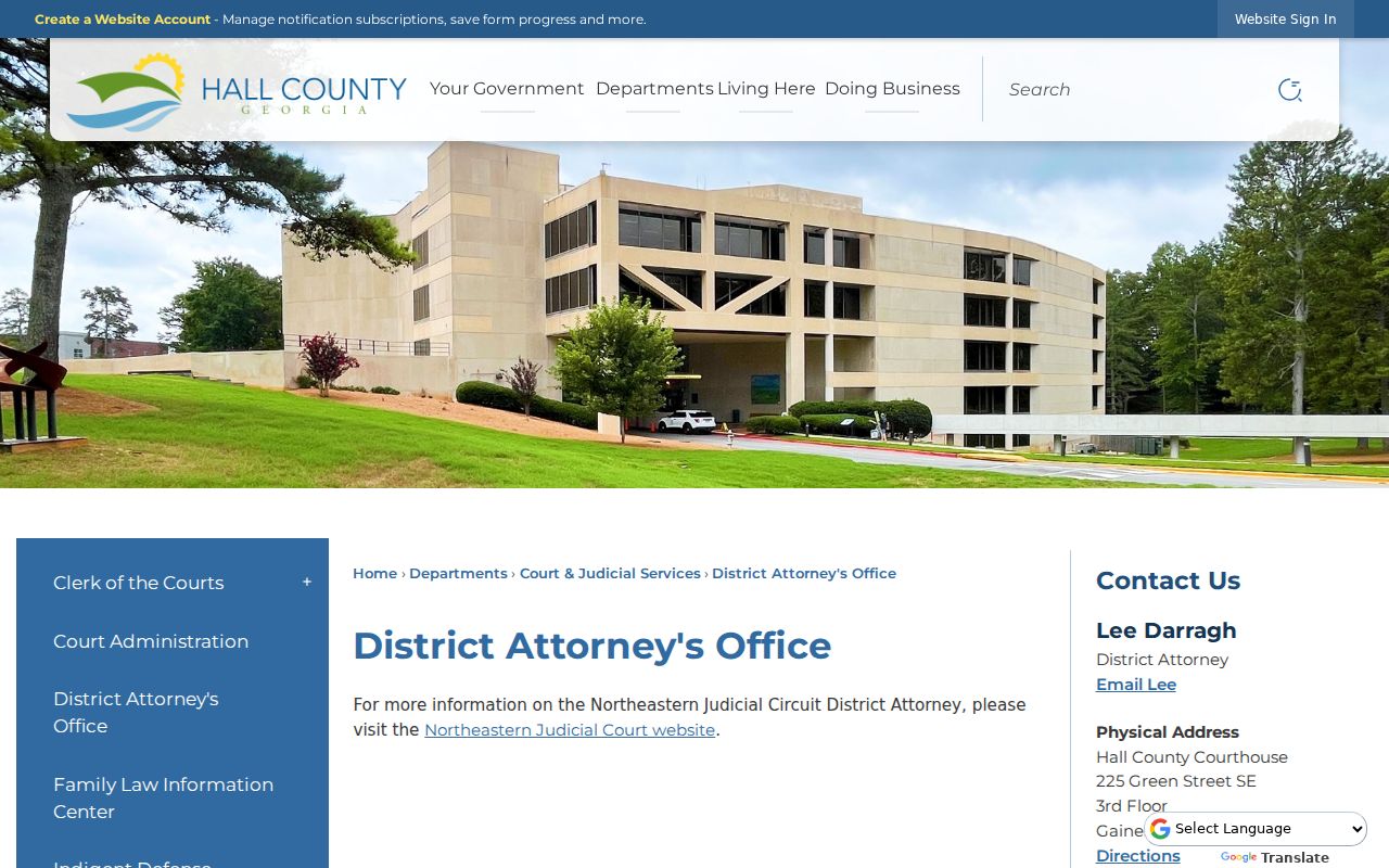 Hall County District Attorney official webpage