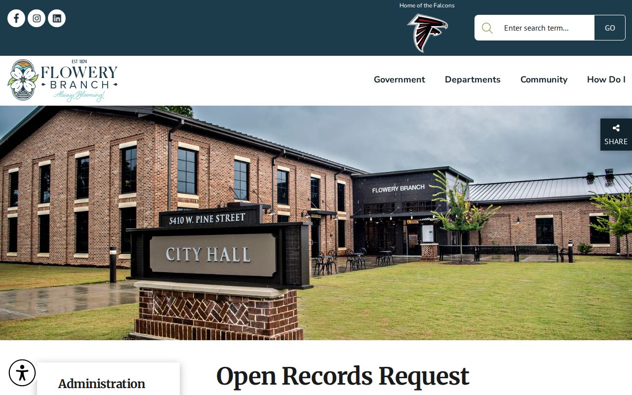 Flowery Branch criminal records and police request form